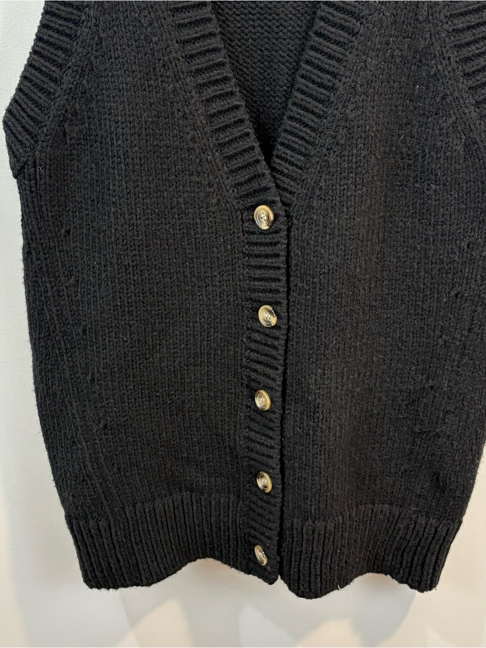 Tuckernuck Black Chunky Wool Blend Vest Size Large Academia - Picture 5 of 9